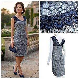 Kay Unger | Dresses | Kay Unger Tatum Floral Lace Midi Dress W | Poshmark